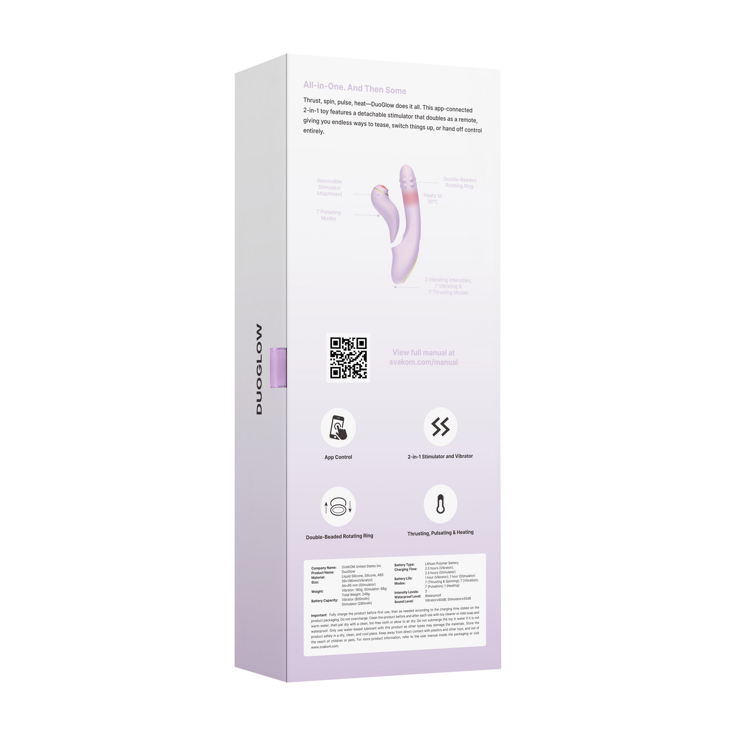 Vibrador + Estimulador 5 en 1 DuoGlow Svakom