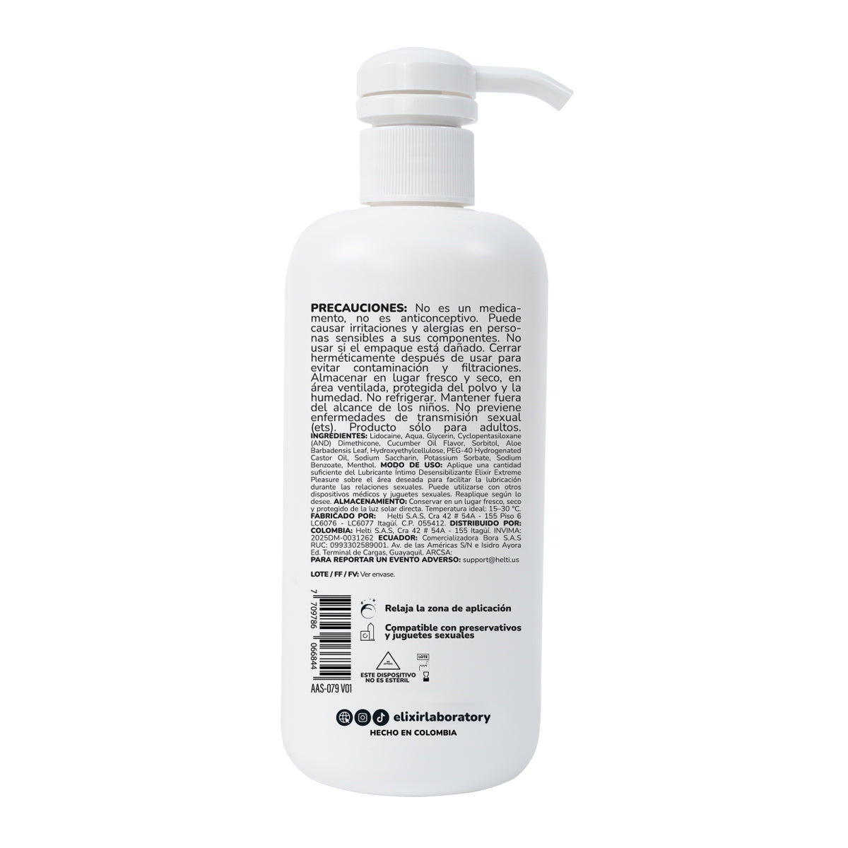 Lubricante Intimo Desensibilizante Anesty de Elixir