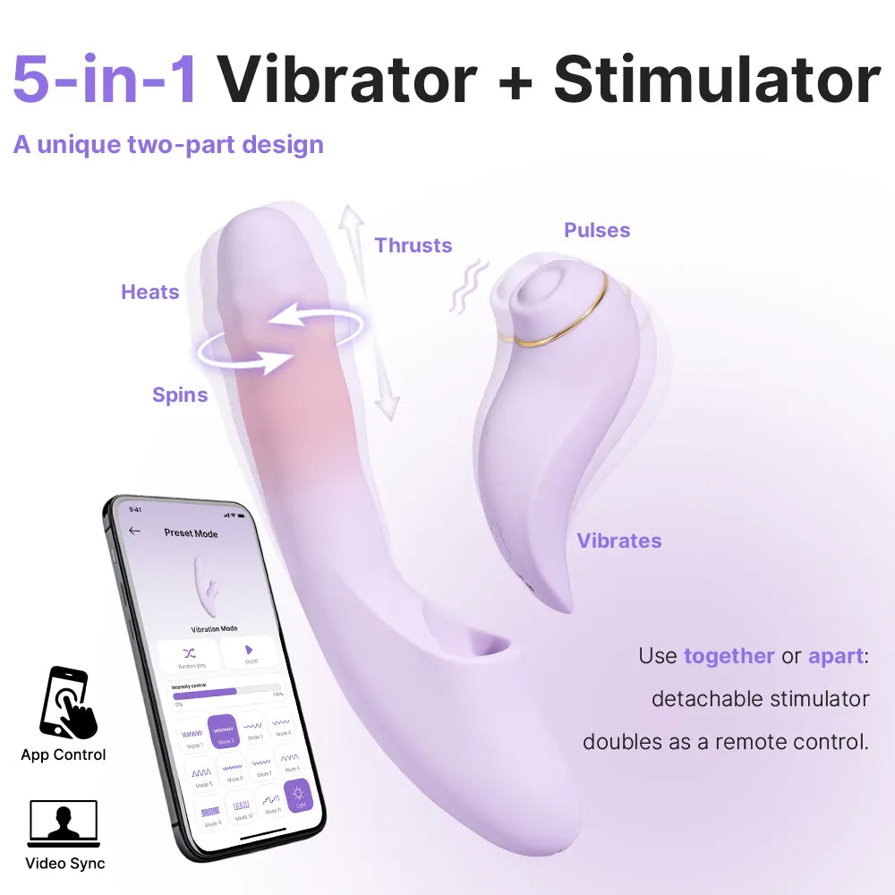Vibrador + Estimulador 5 en 1 DuoGlow Svakom