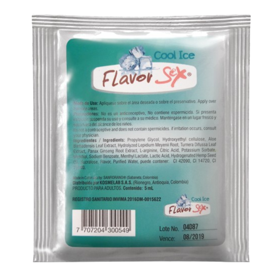 Lubricante Intimo Cool Ice Flavor