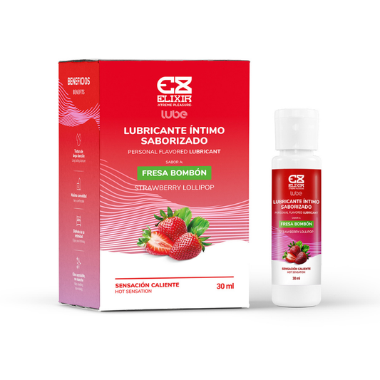 Lubricante Íntimo Saborizado Fresa Bombon 30 Ml Elixir