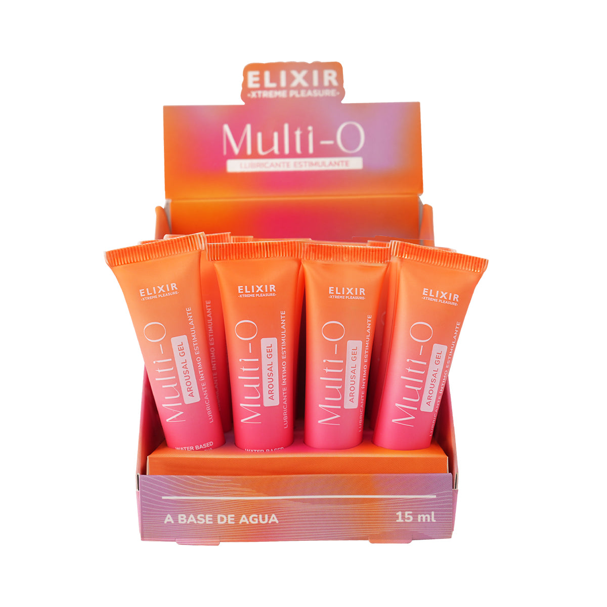 Caja x 12 Gel Lubricante Íntimo Multi Orgasmos Elixir 15 ml