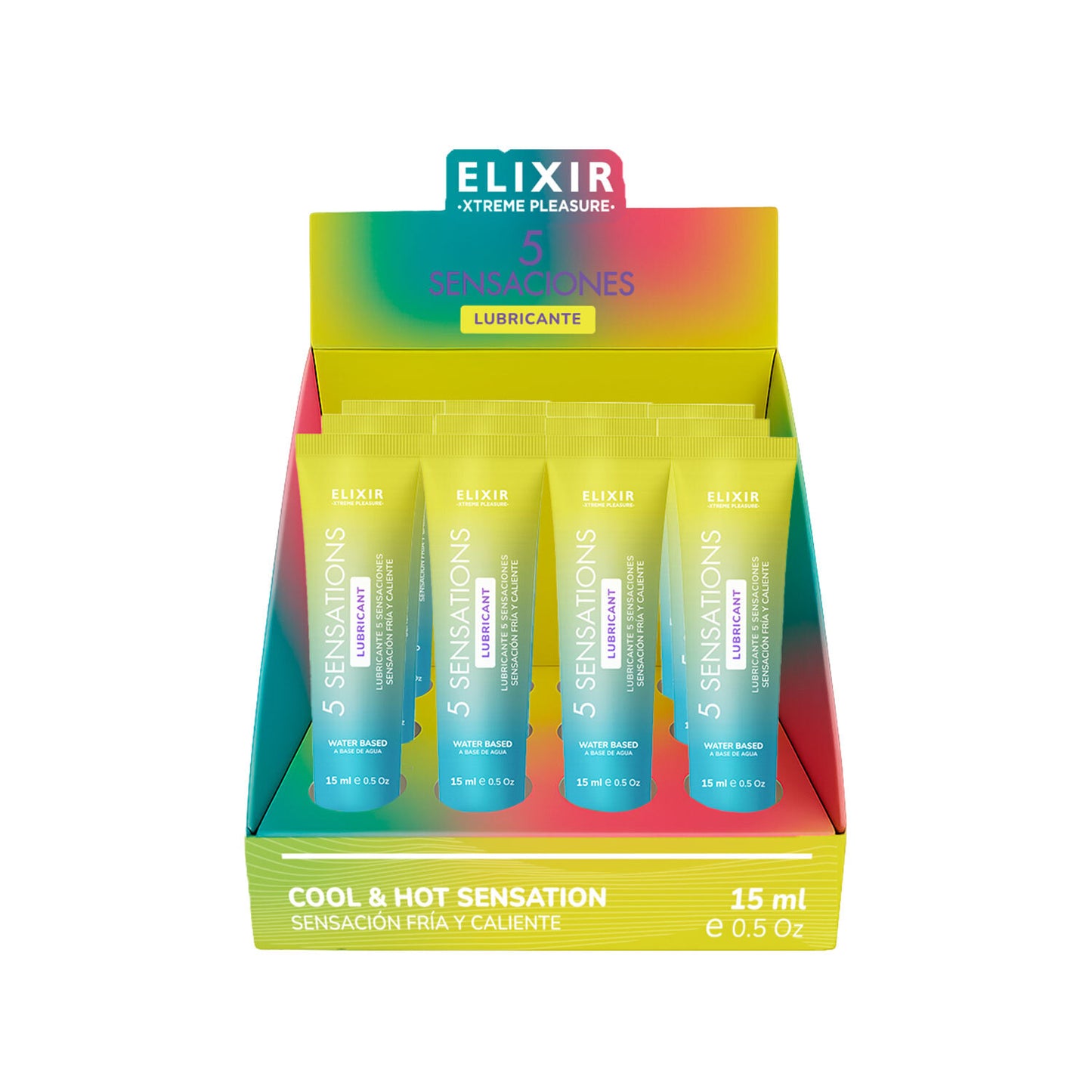 Caja x 12 Lubricantes 5 Sensaciones Elixir 15 ml